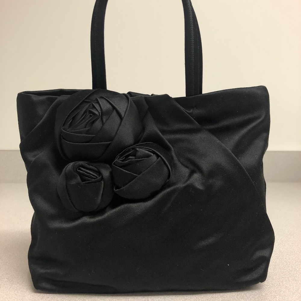 Prada Satin Rosette Mini Tote in Black BN1660
